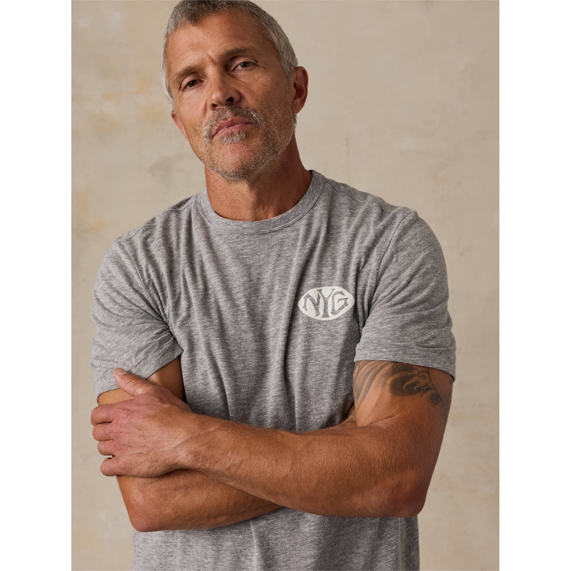 T-shirt homme FAHERTY gris chiné New York Giants Breeze Tri-Blend