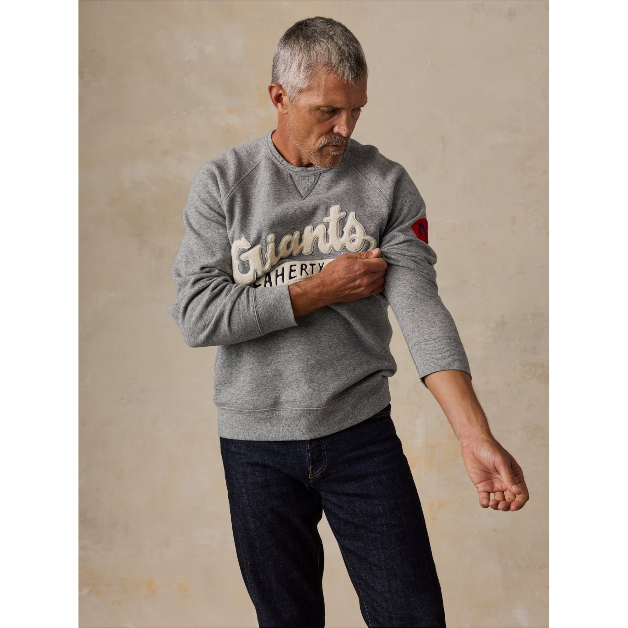 Sweat-shirt polaire FAHERTY pour homme, gris chiné, New York Giants, modèle High Standard