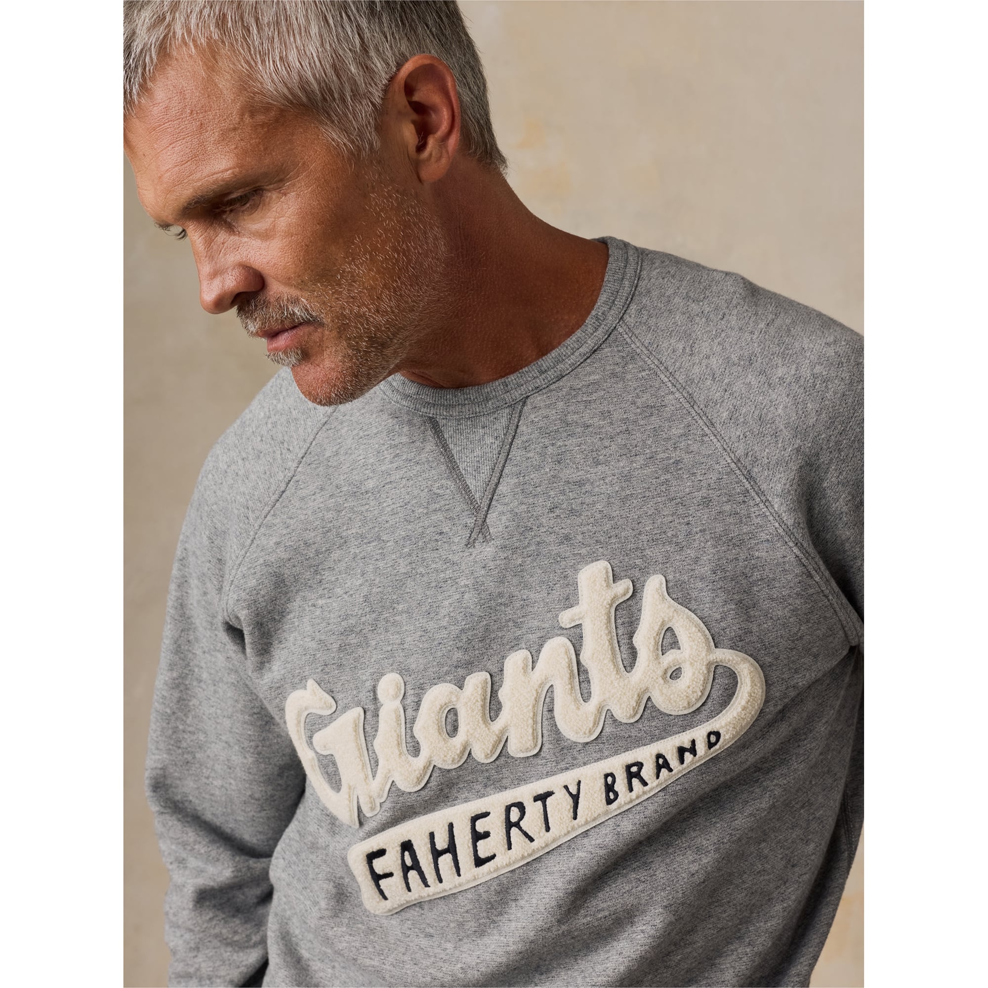 Sweat-shirt polaire FAHERTY pour homme, gris chiné, New York Giants, modèle High Standard