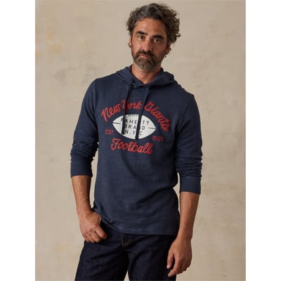 New York Giants FAHERTY Sunwashed Slub Hoodie - Navy
