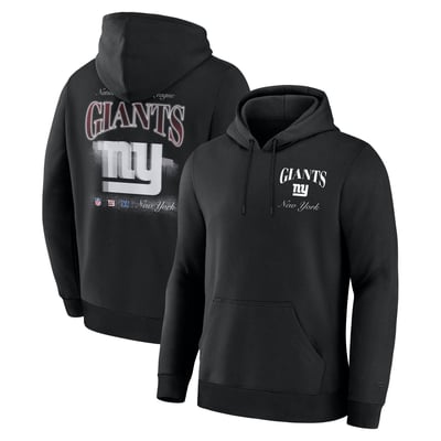 New York Giants Fanatics Nightfall Long Sleeve Fleece Hoodie - Black
