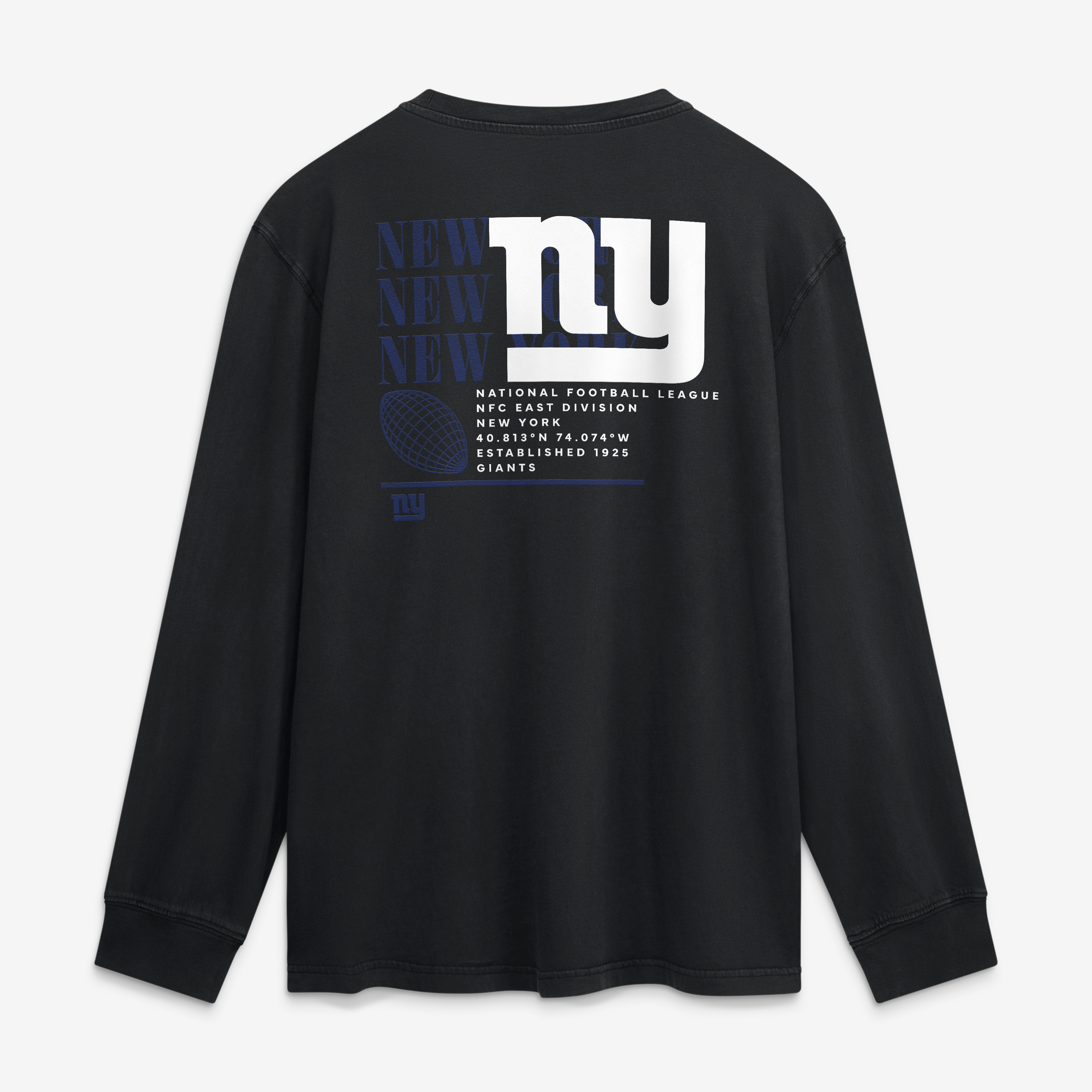 T-shirt à manches longues Fanatics noir New York Giants pour homme, modèle décontracté Fullback Drive