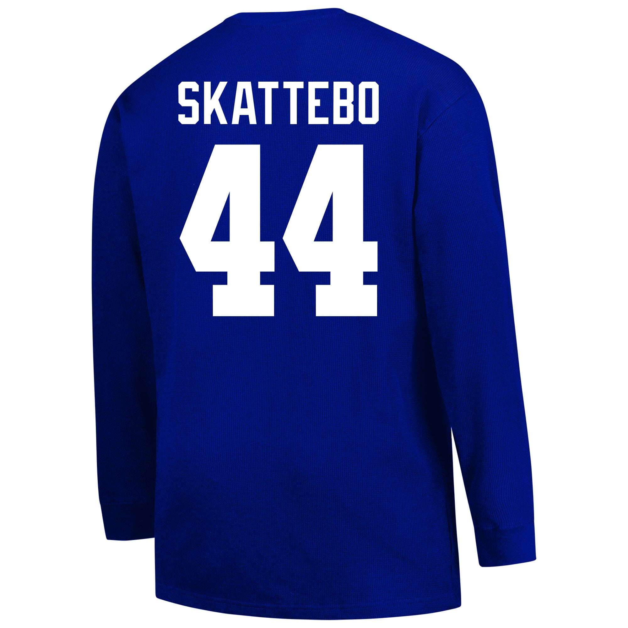 T-shirt thermique à manches longues gaufrées Cam Skattebo Royal New York Giants pour homme, grandes tailles, de la marque Fanatics.