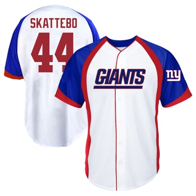 Cam Skattebo New York Giants Fanatics Big & Tall Button-Up Baseball Jersey Top - White