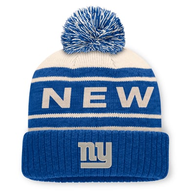 New York Giants Fanatics Men's Cuffed Knit Hat with Pom - Royal