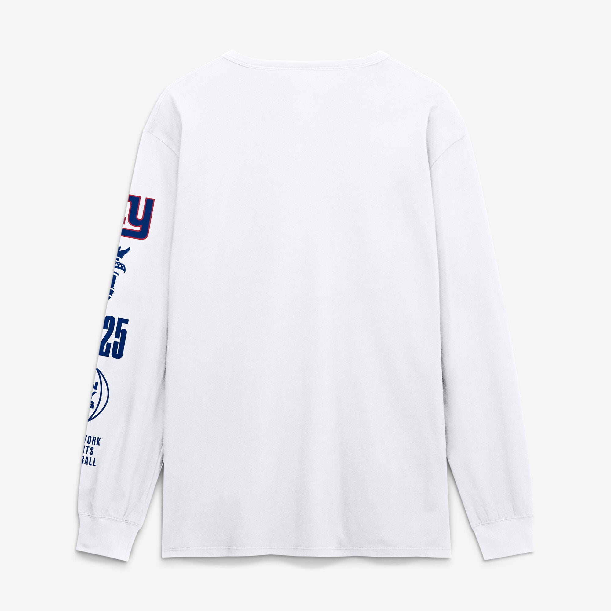 T-shirt à manches longues Fanatics blanc pour homme, motif « Checkdown Pass » des Giants de New York
