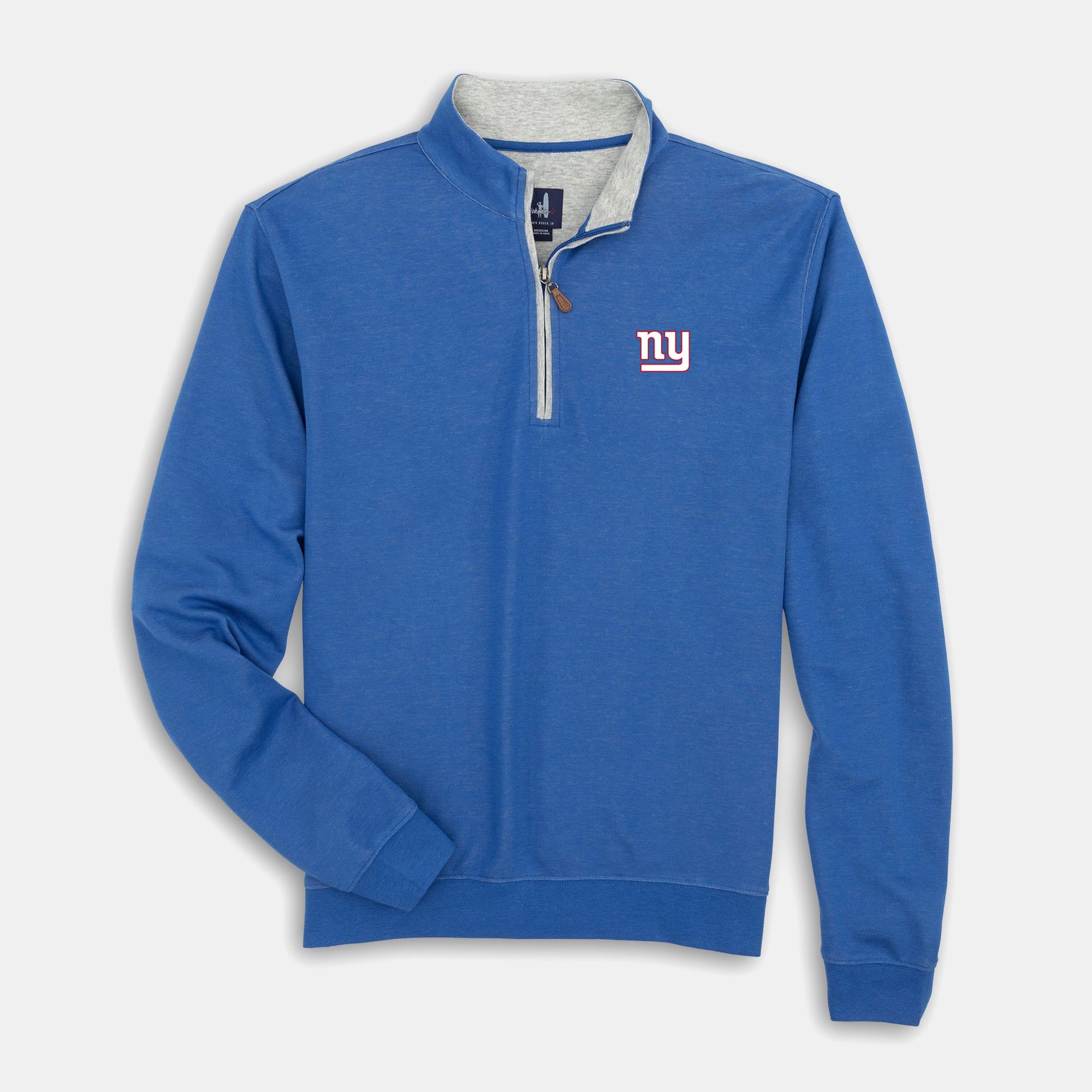 Men's johnnie-O Navy New York Giants Sully Tri-Blend Quarter-Zip Pullover