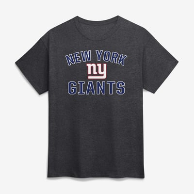 New York Giants Logo Athletic Cotton Victory Arch T-Shirt - Charcoal