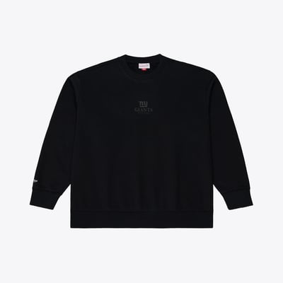 New York Giants Mitchell & Ness Core Essentials Micro Logo Fleece Sweatshirt - Black
