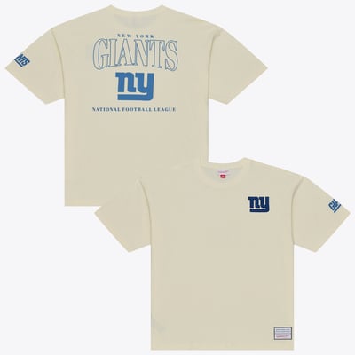  New York Giants Mitchell & Ness Oversized Heritage Hues T-Shirt - Cream