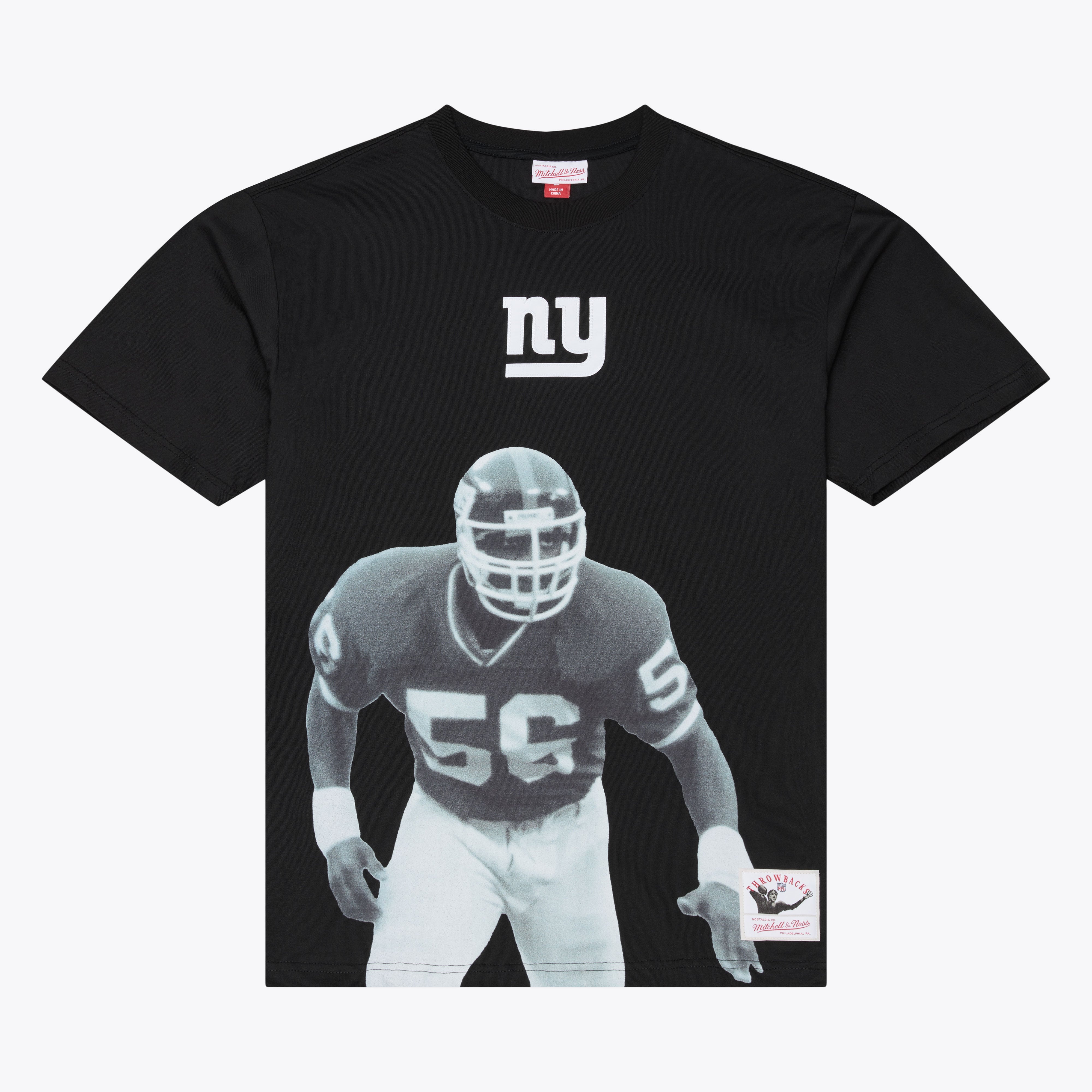 T-shirt Mitchell & Ness pour homme, noir, Lawrence Taylor, joueur retraité des Giants de New York