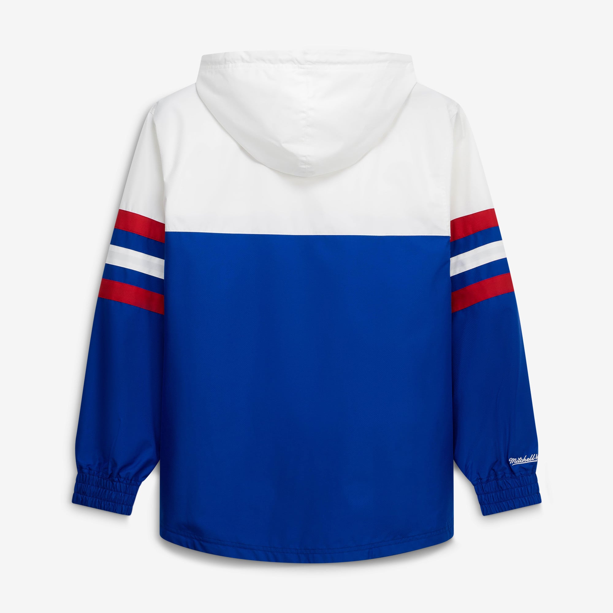 Men's Mitchell & Ness Royal New York Giants Head Coach Anorak Quarter-Zip Windbreaker Jacket