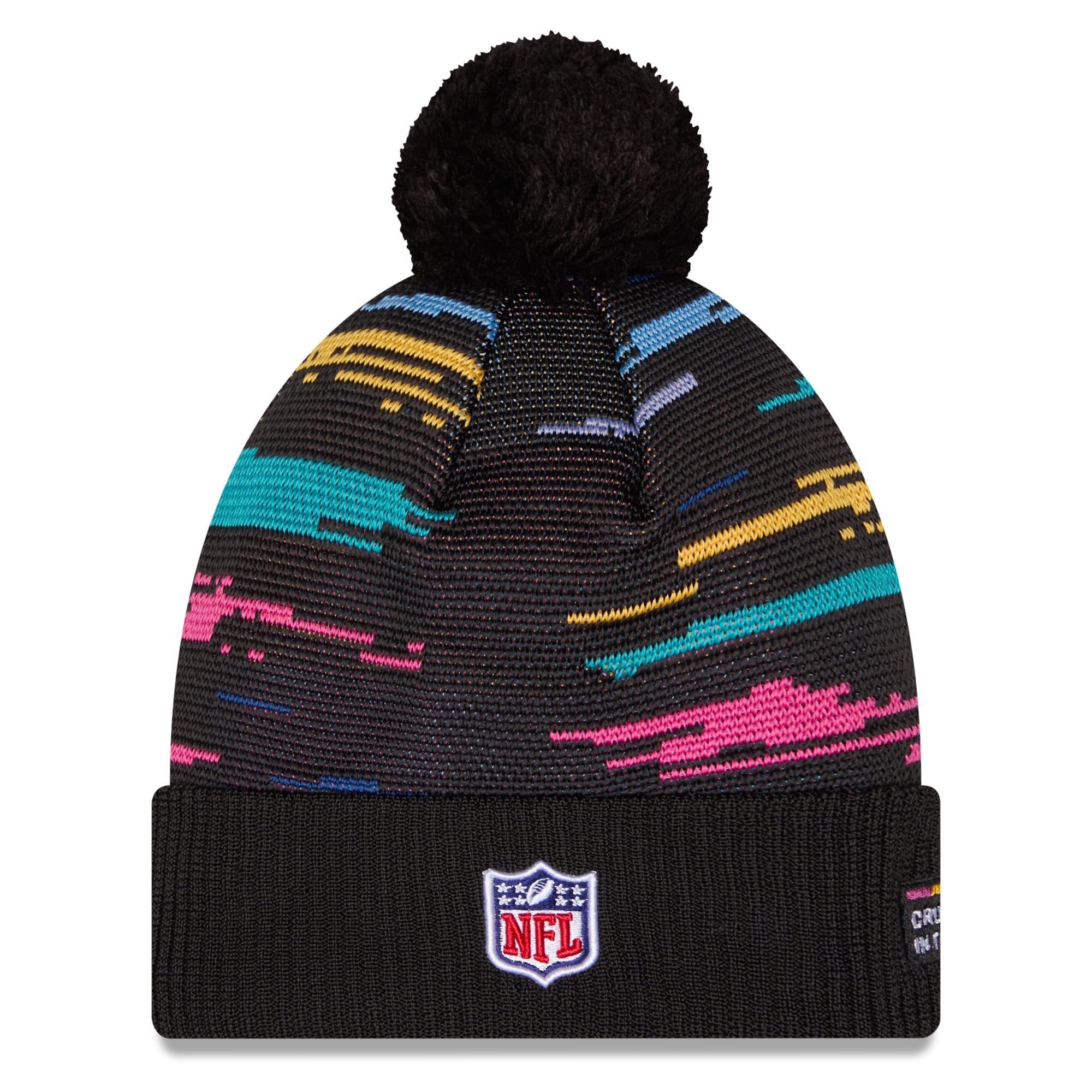 Men's New Era Black New York Giants 2026 NFL Crucial Catch Cuffed Knit Hat with Pom