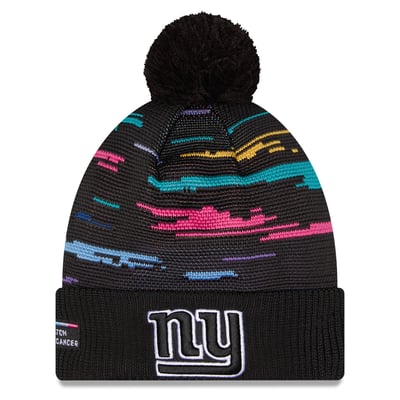 New York Giants New Era 2026 NFL Crucial Catch Cuffed Knit Hat with Pom - Black