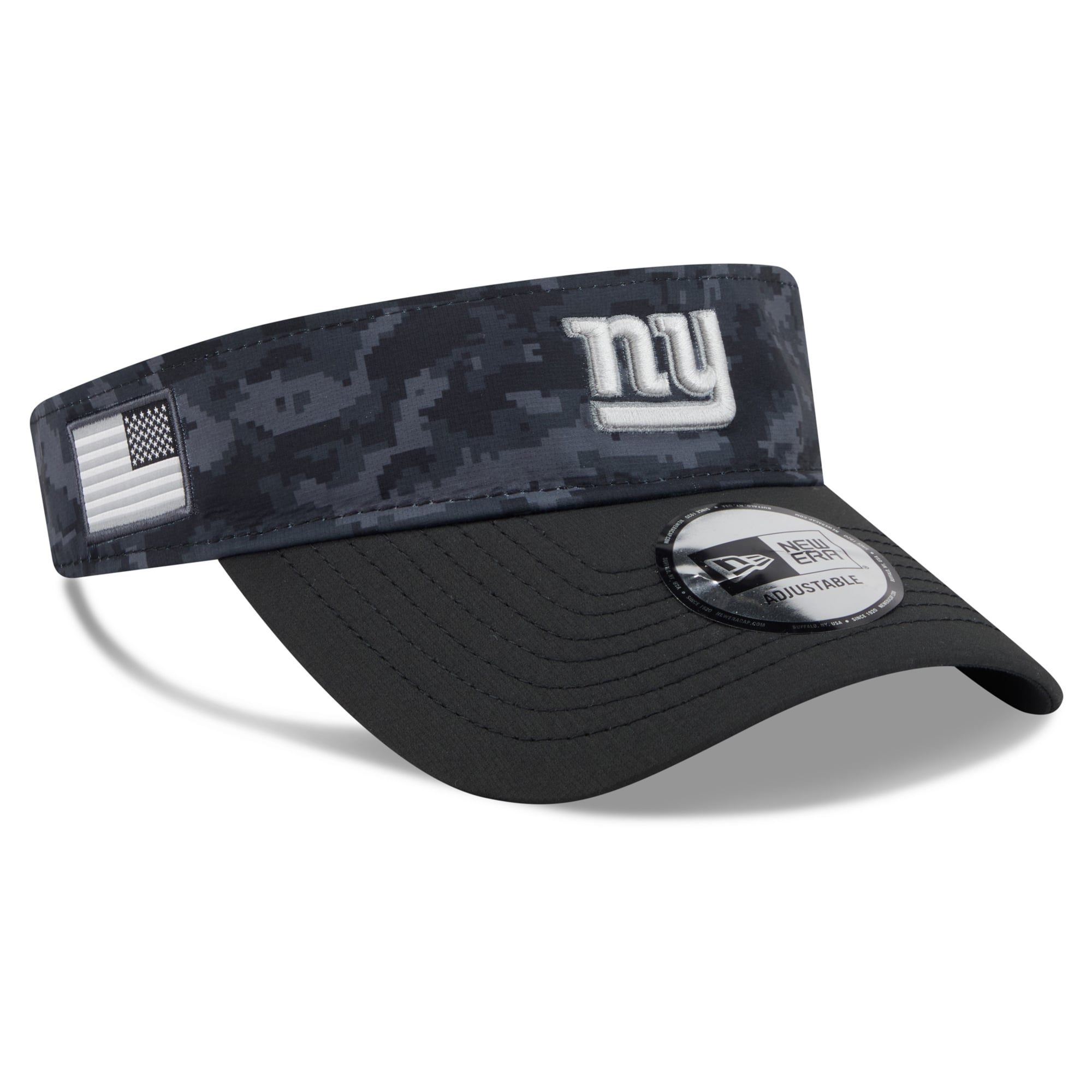 Casquette New Era noire pour homme, modèle New York Giants 2026 Salute To Service, visière ajustable