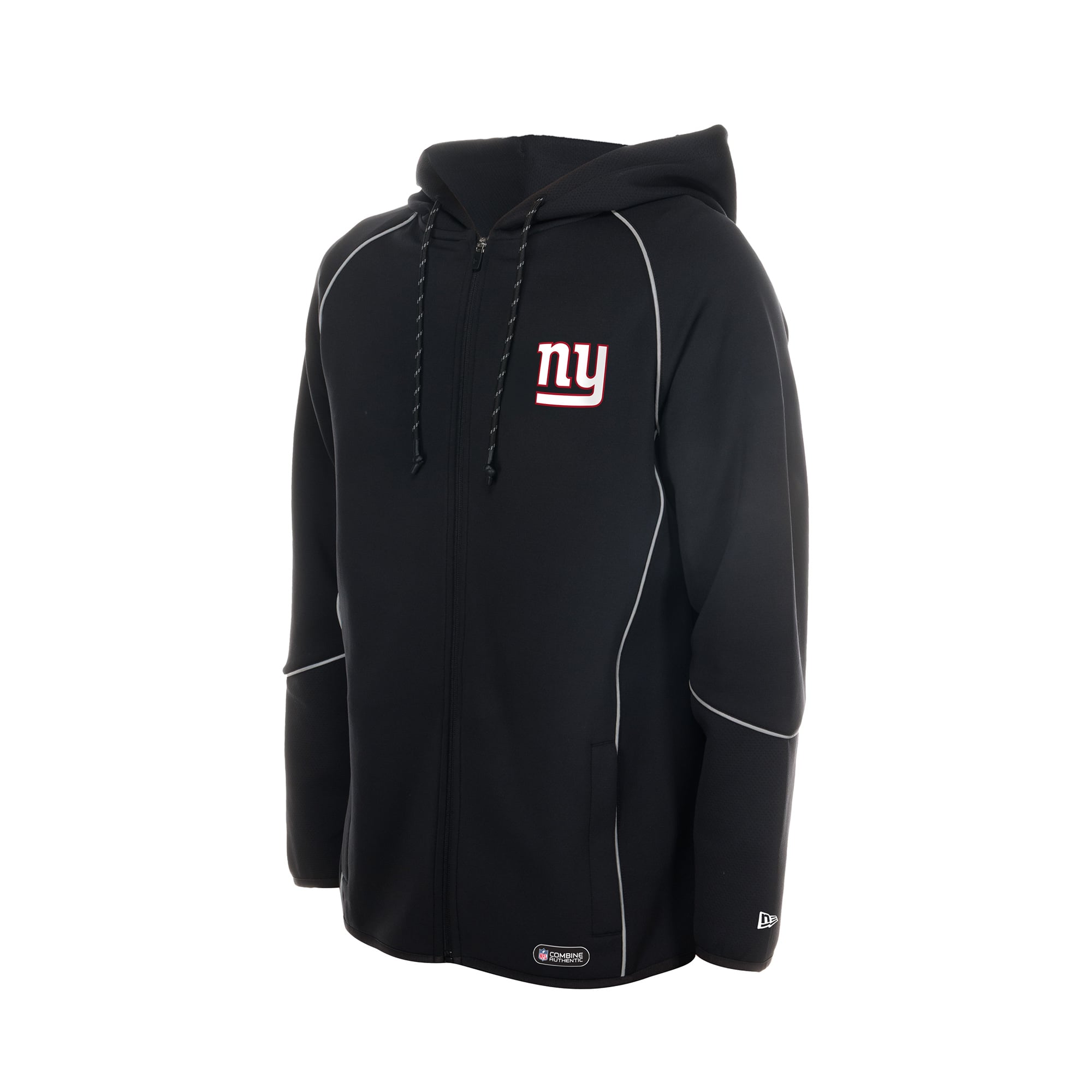 Men's New Era  Black York Giants Combine Authentic Raglan Full-Zip Hoodie