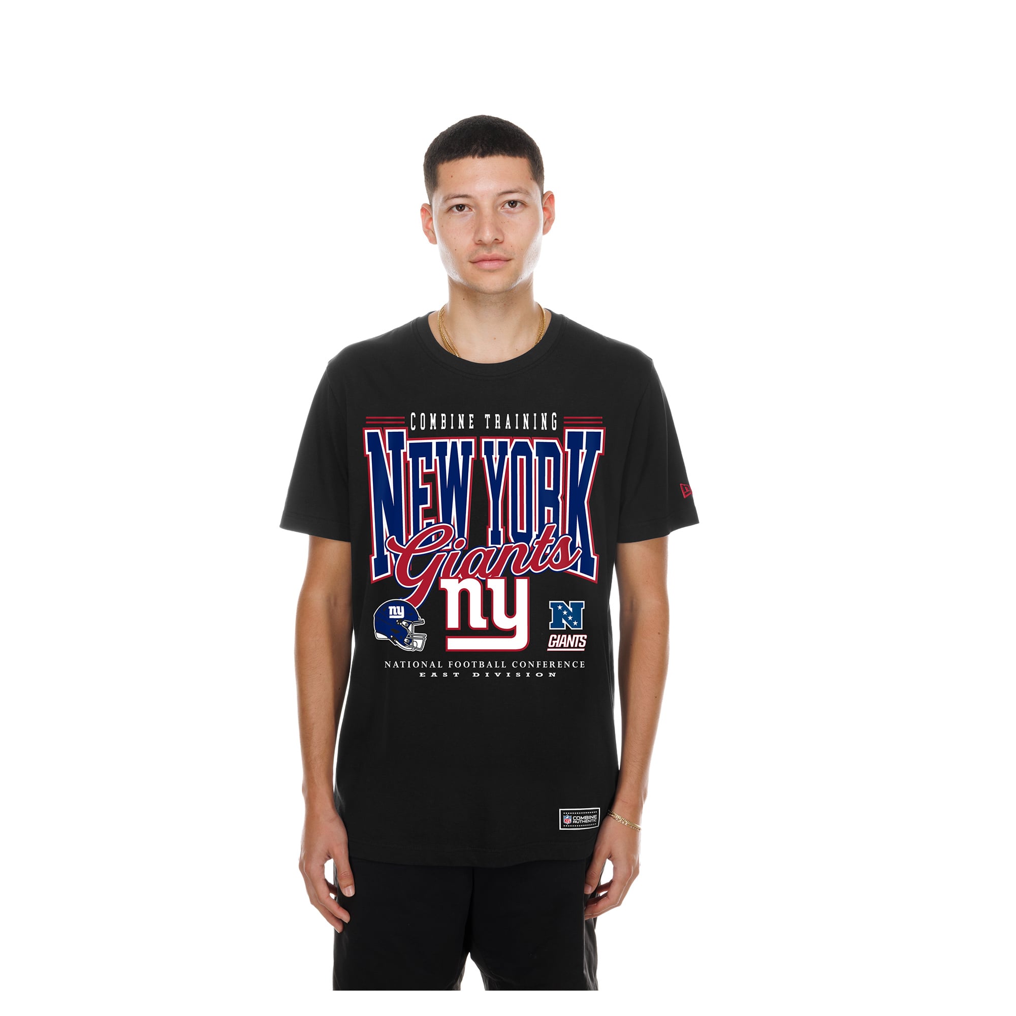 Men's New Era Black York Giants Combine Authentic T-Shirt