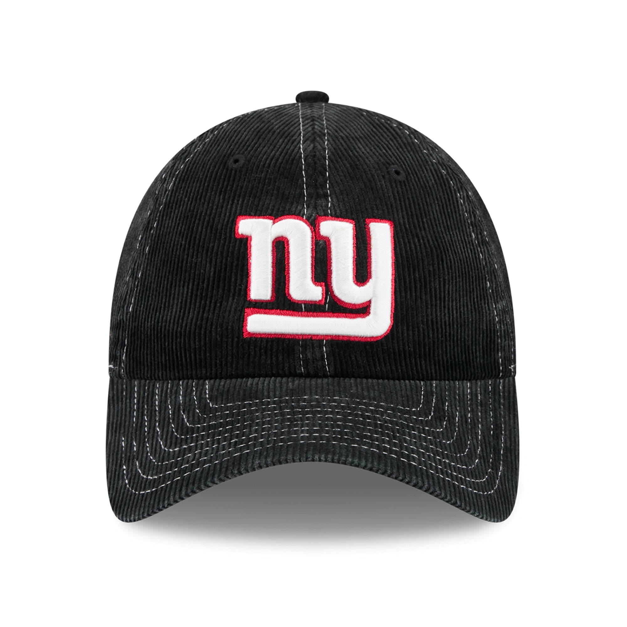 Casquette New Era noire pour homme, New York Giants, en velours côtelé, style classique décontracté et ajustable