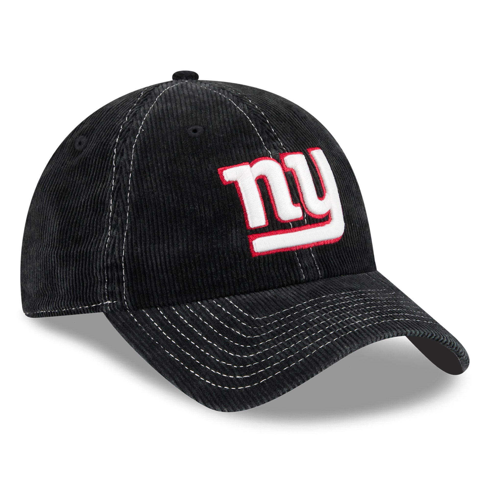 Casquette New Era noire pour homme, New York Giants, en velours côtelé, style classique décontracté et ajustable