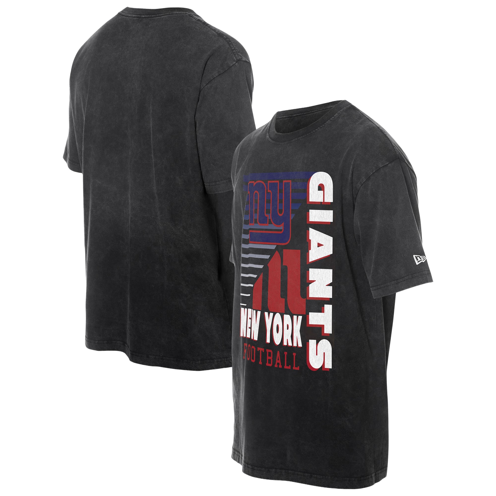 T-shirt oversize délavé aux enzymes New Era noir des York Giants pour homme