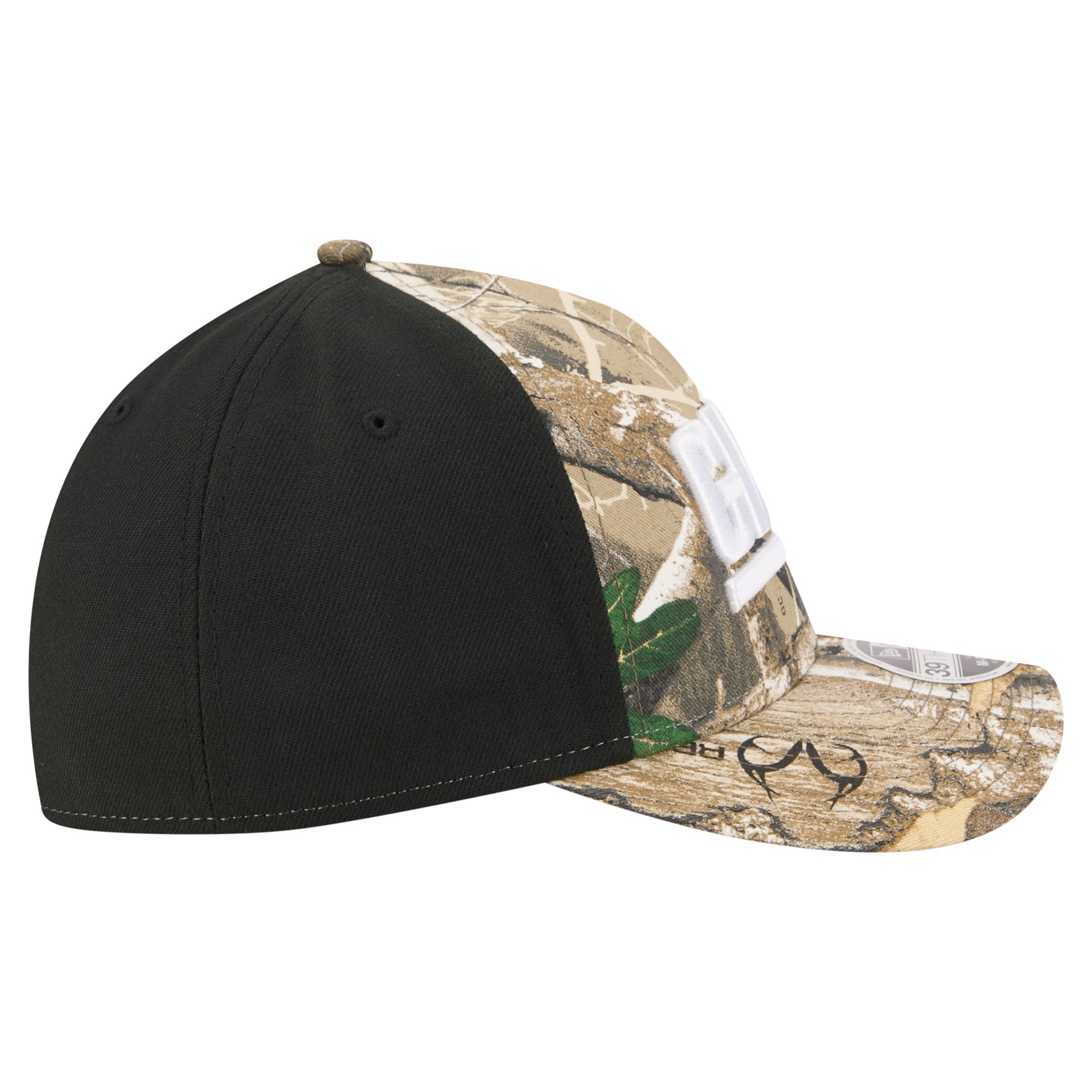 Men's New Era Camo/Black York Giants Team Collection RealTree 39THIRTY M-Crown A-Frame Flex Hat