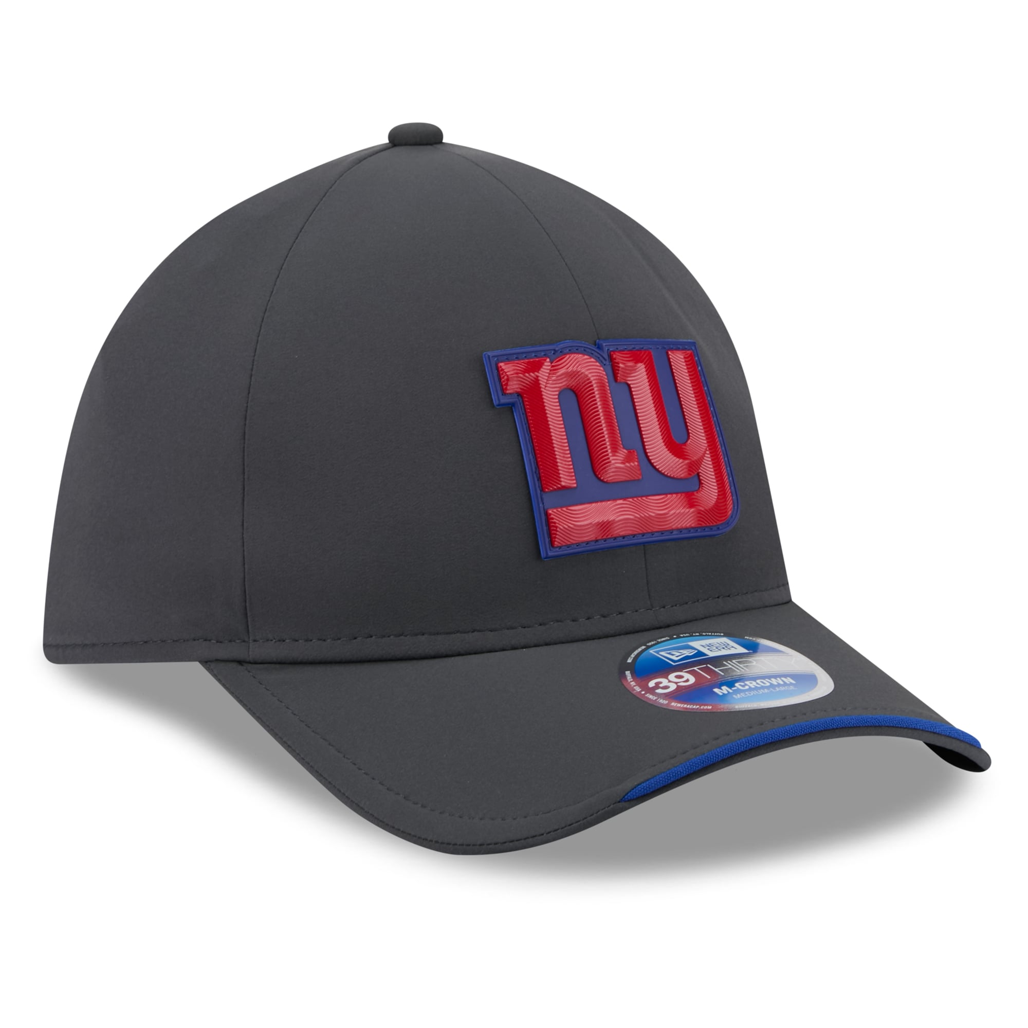 Casquette extensible New Era 39THIRTY M-Crown, couleur anthracite, York Giants 2026, idéale pour les temps froids.