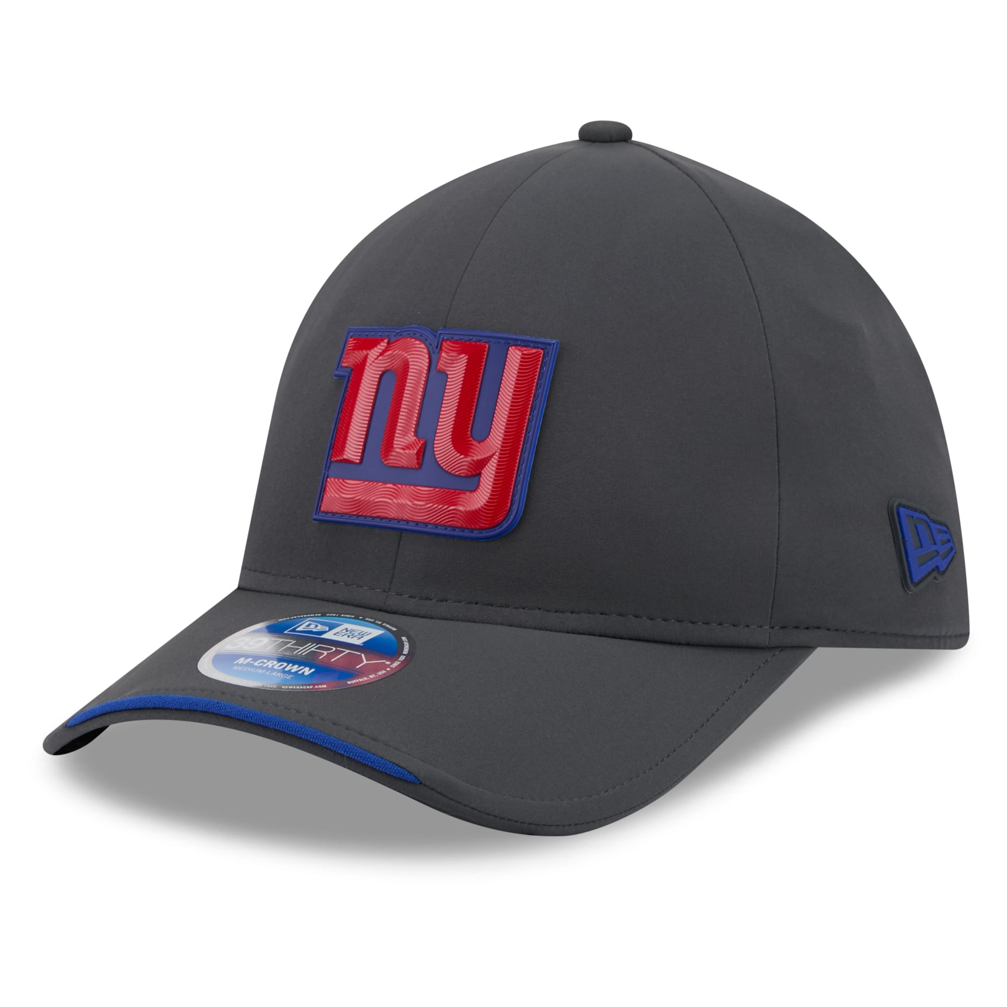 Casquette extensible New Era 39THIRTY M-Crown, couleur anthracite, York Giants 2026, idéale pour les temps froids.