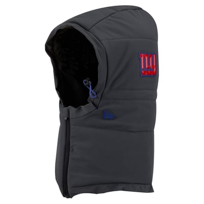 New York Giants New Era 2026 Sideline Cold Weather  Adjustable Quilted Hood - Charcoal