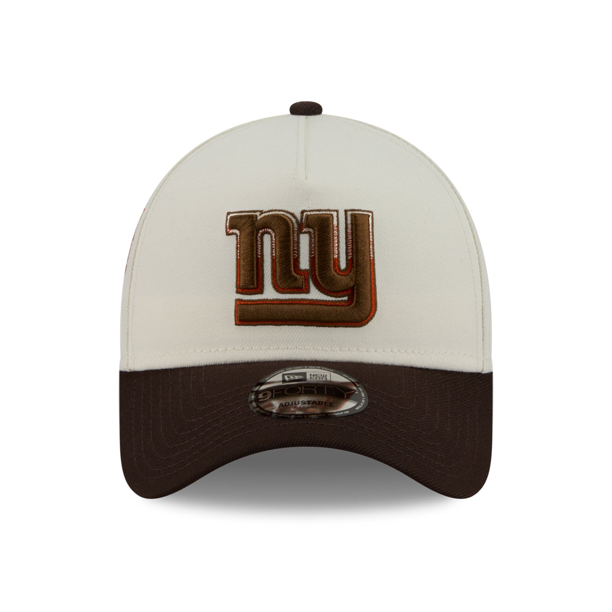 Men's New Era Cream/Brown New York Giants Pumpkin Spice A-Frame 9FORTY Adjustable Hat