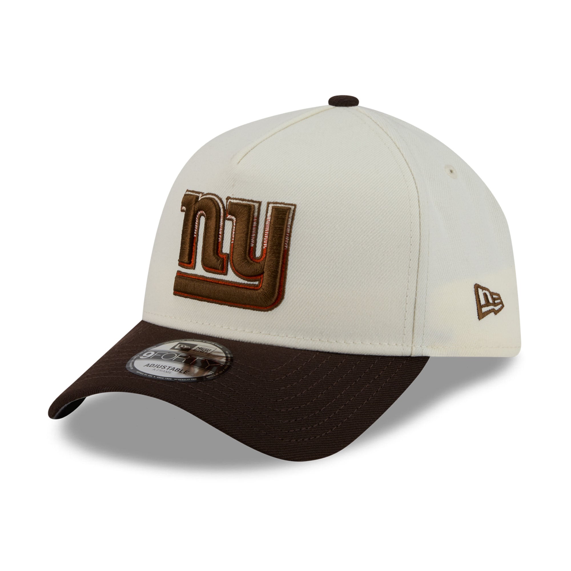 Men's New Era Cream/Brown New York Giants Pumpkin Spice A-Frame 9FORTY Adjustable Hat