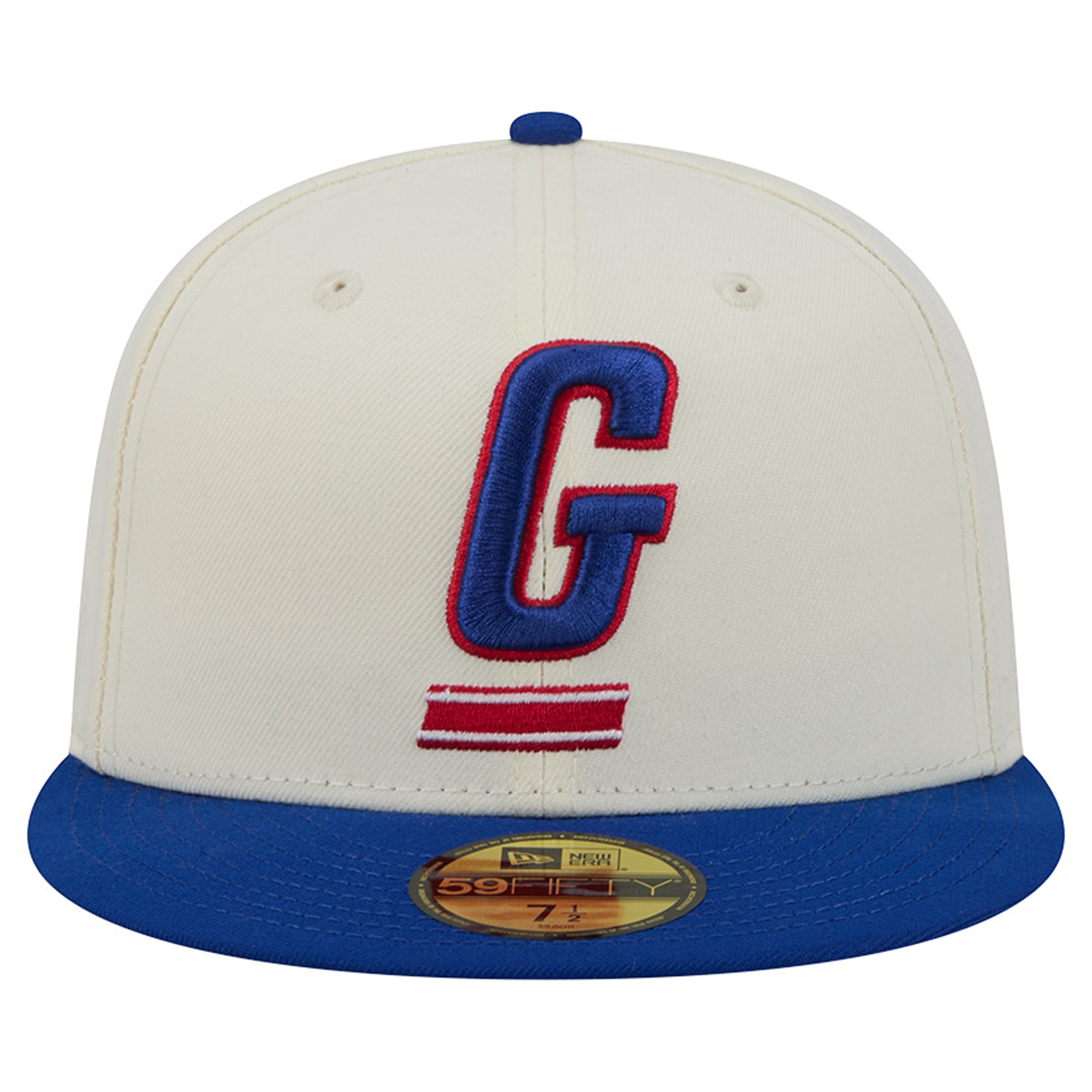 Casquette ajustée New Era Deceptor 59FIFTY crème/bleu roi pour homme