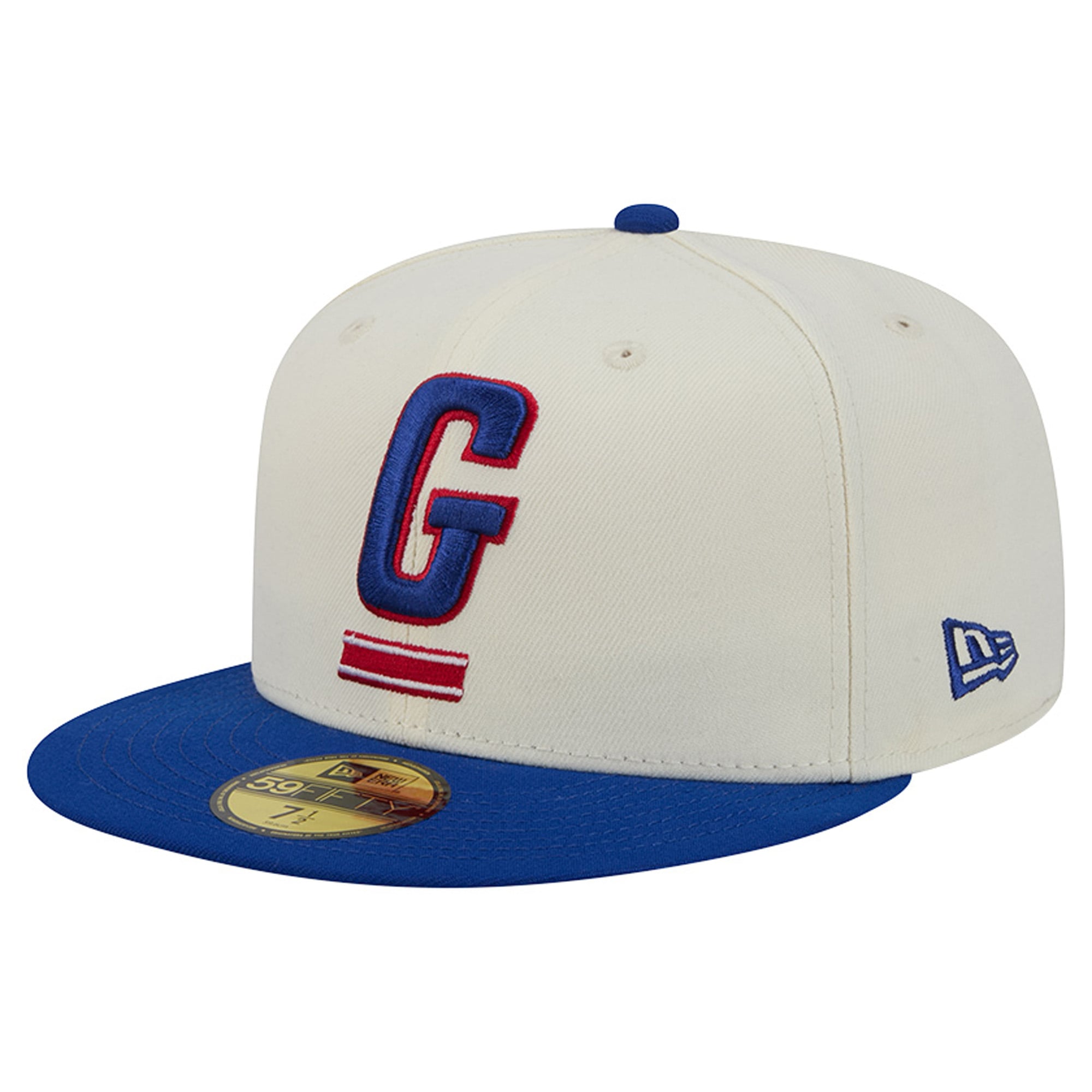 Casquette ajustée New Era Deceptor 59FIFTY crème/bleu roi pour homme