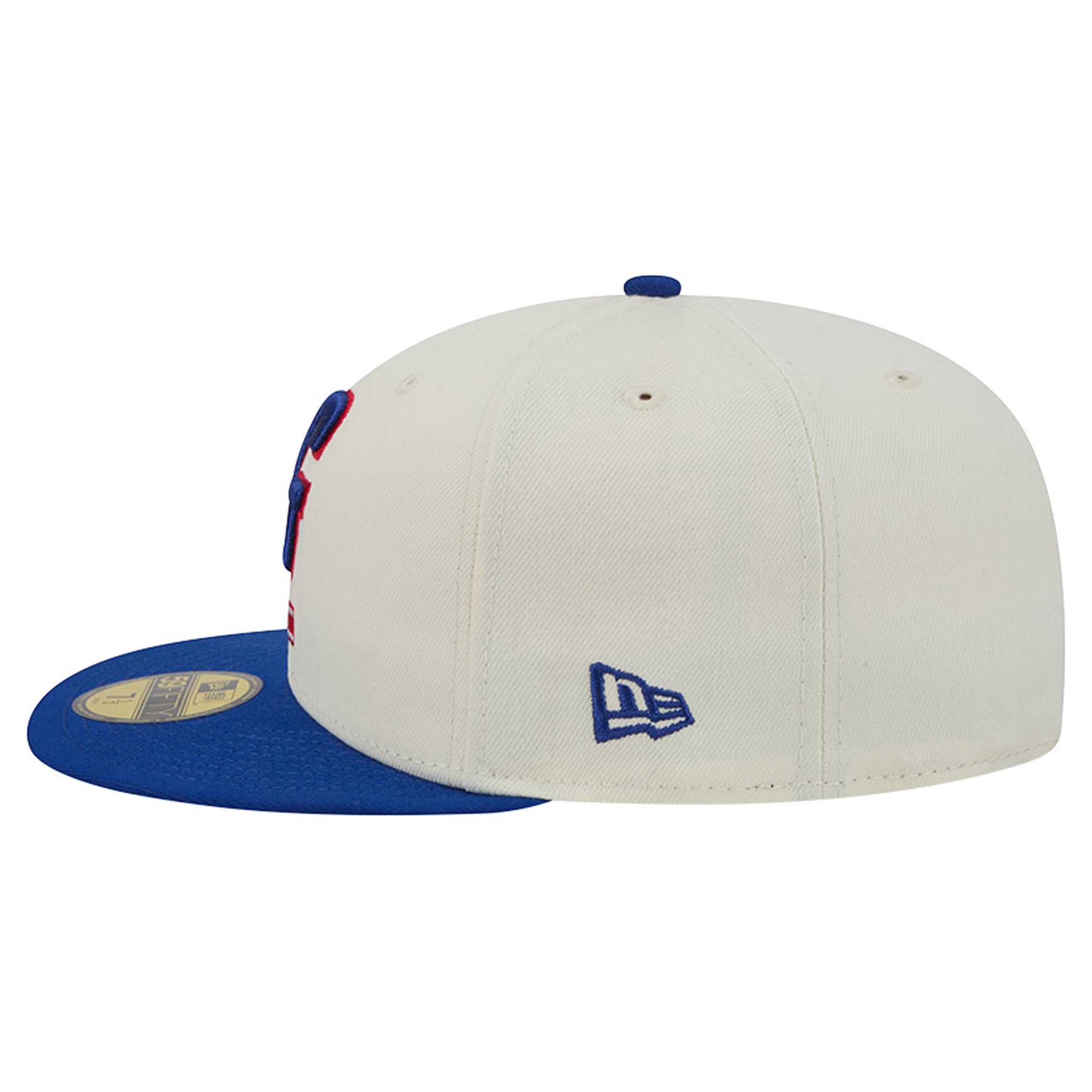 Casquette ajustée New Era Deceptor 59FIFTY crème/bleu roi pour homme
