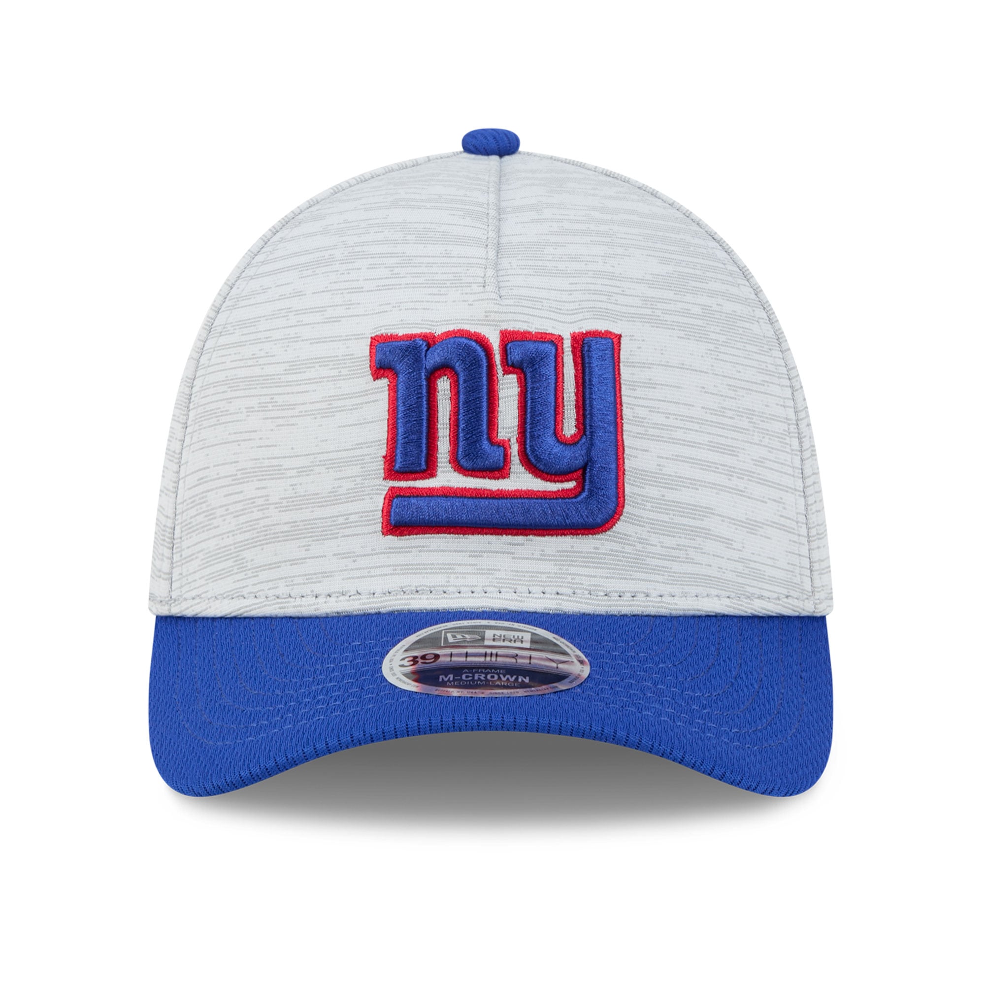Casquette New Era Flex pour homme, grise/bleu roi, York Giants Tech M-Crown A-Frame 39THIRTY