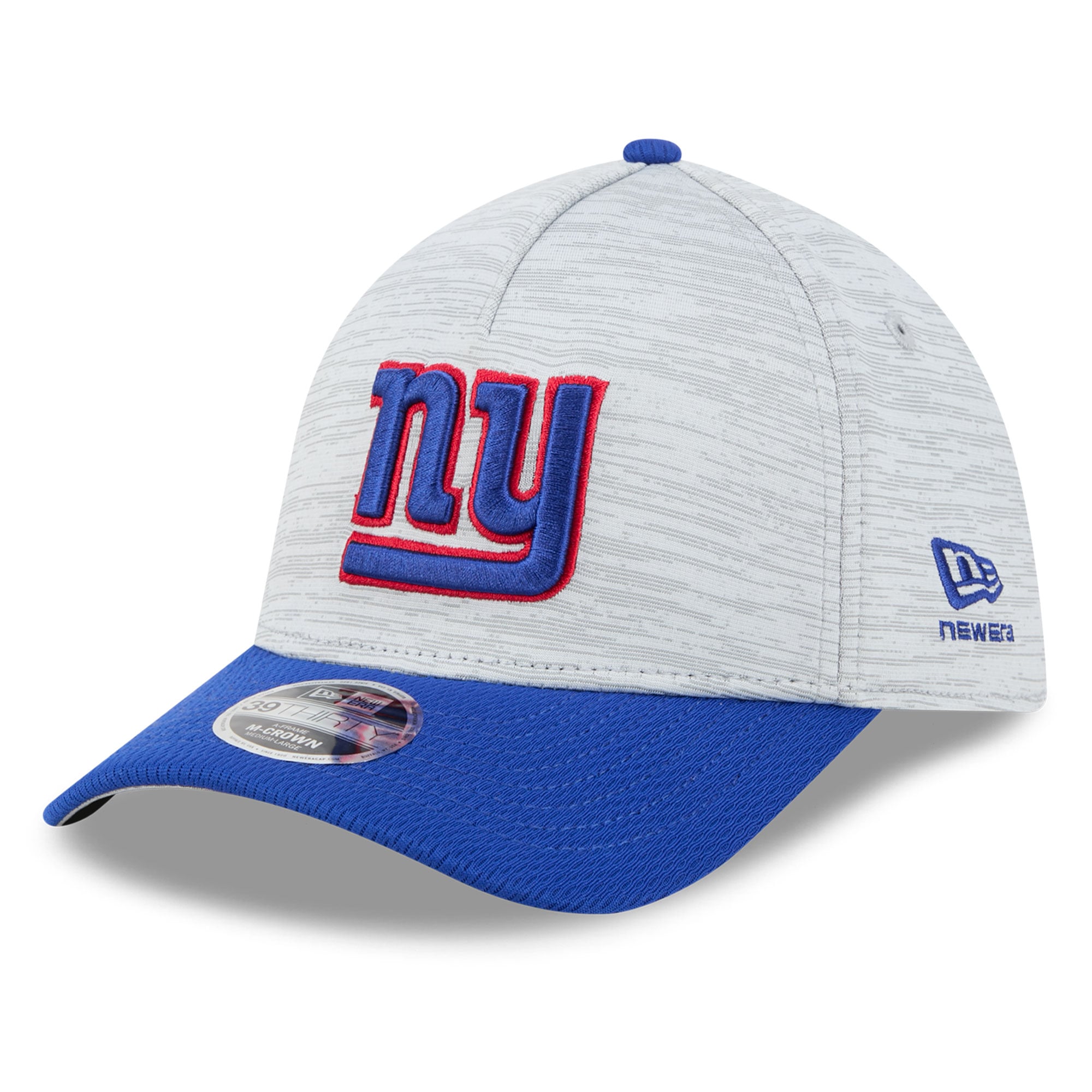 Casquette New Era Flex pour homme, grise/bleu roi, York Giants Tech M-Crown A-Frame 39THIRTY