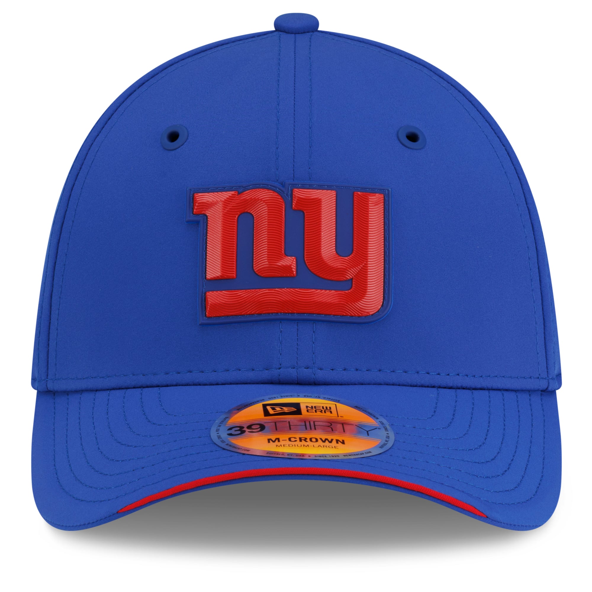 Casquette New Era Royal York Giants 2026 Sideline 39THIRTY M-Crown Flex pour homme