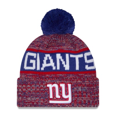 New York Giants New Era Marled Cuffed Knit Hat with Pom - Royal