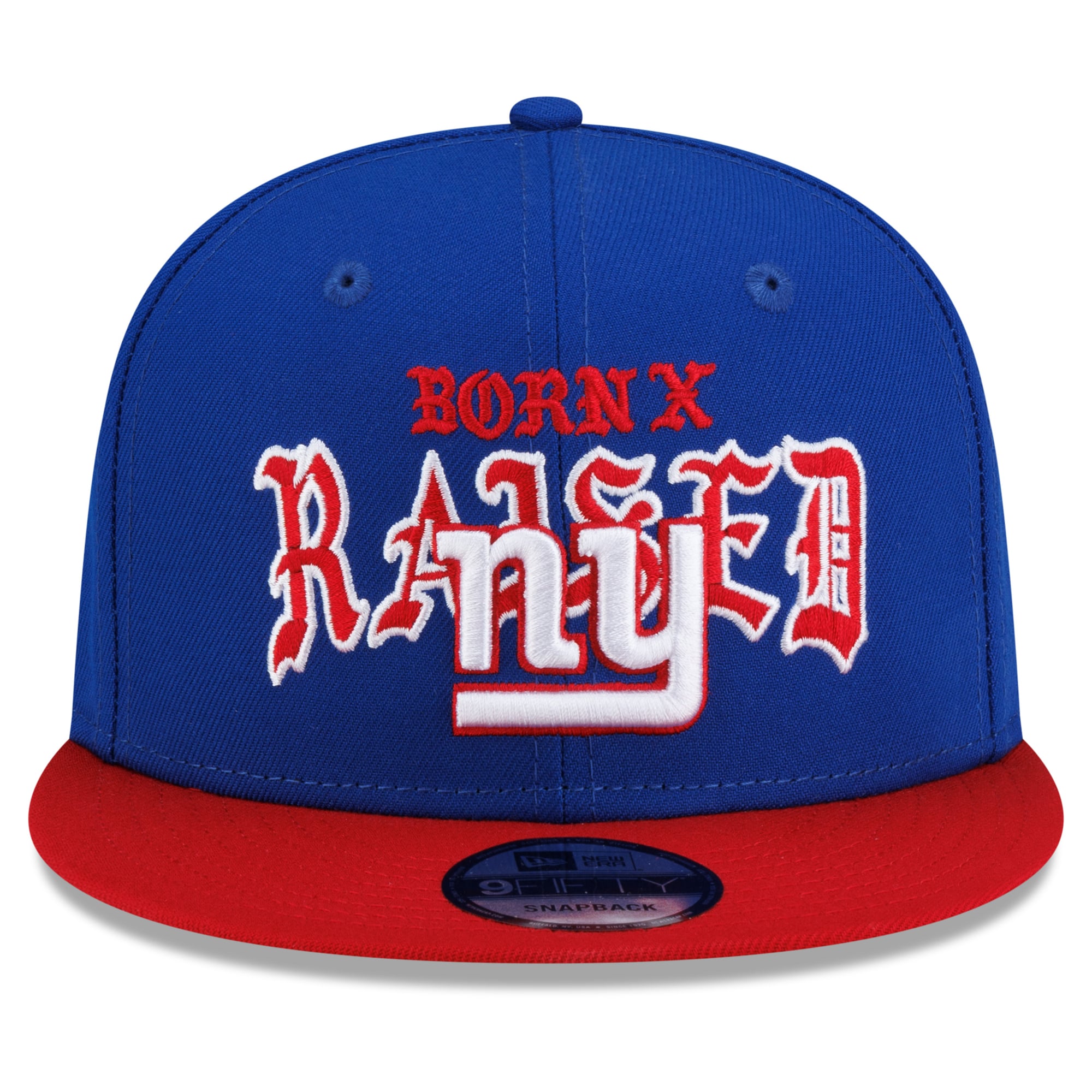 Men's New Era x Born x Raised Royal/Red New York Giants 9FIFTY Snapback Hat