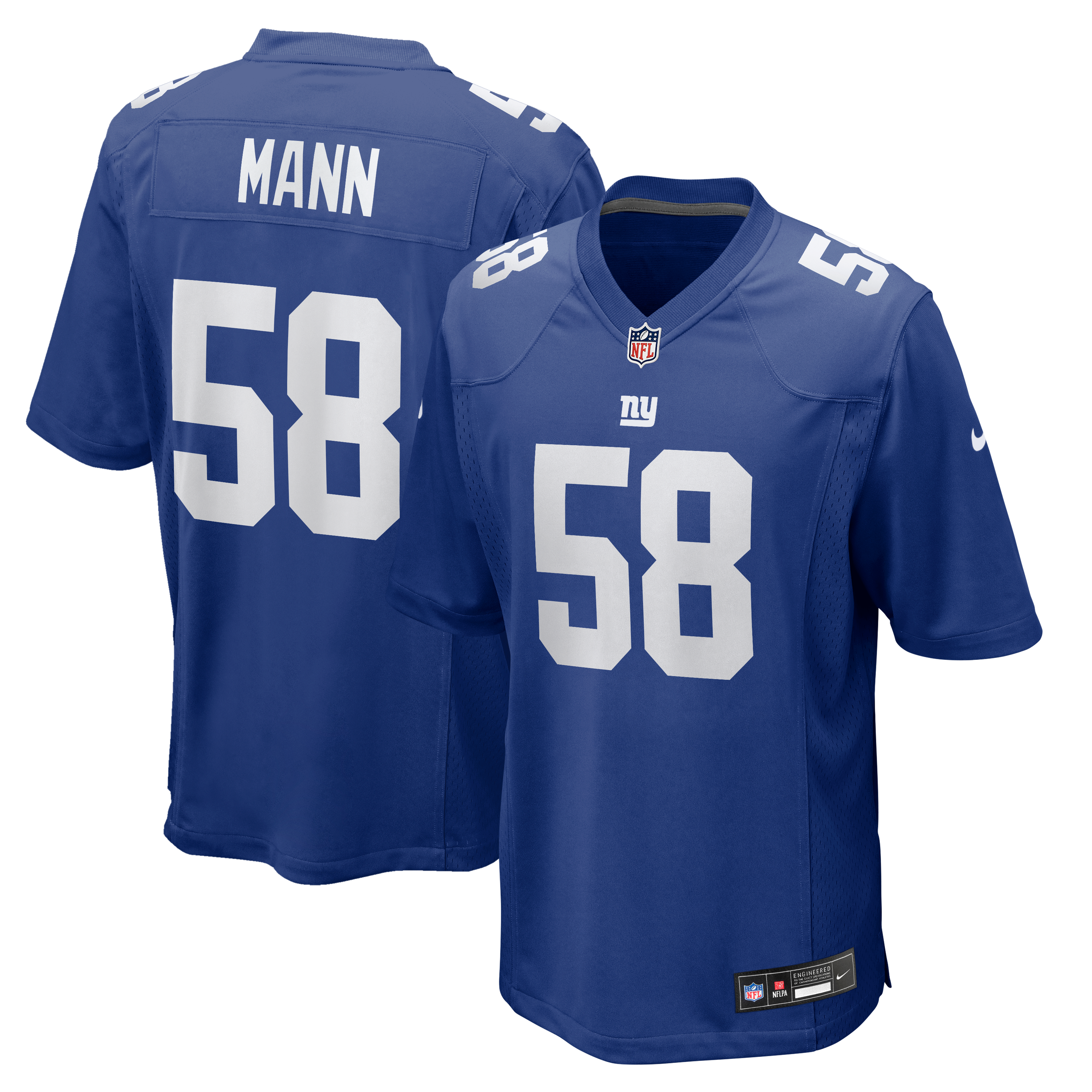 Men's Nike Ben Mann Royal New York Giants Team Game Jersey
