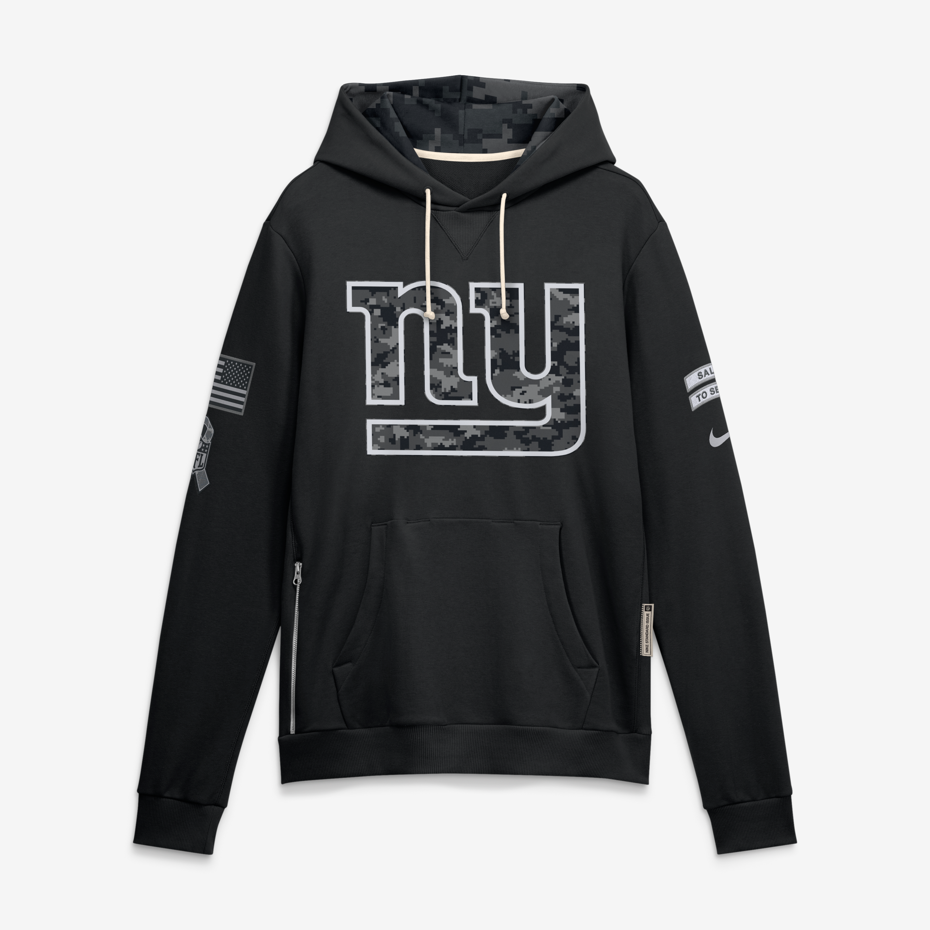 Sweat à capuche Nike noir pour homme New York Giants 2026 Salute to Service Sideline Dri-FIT