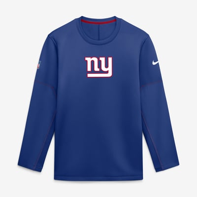 New York Giants Nike Sideline Coaches Team Present Midweight Therma-FIT Sweatshirt - Blue