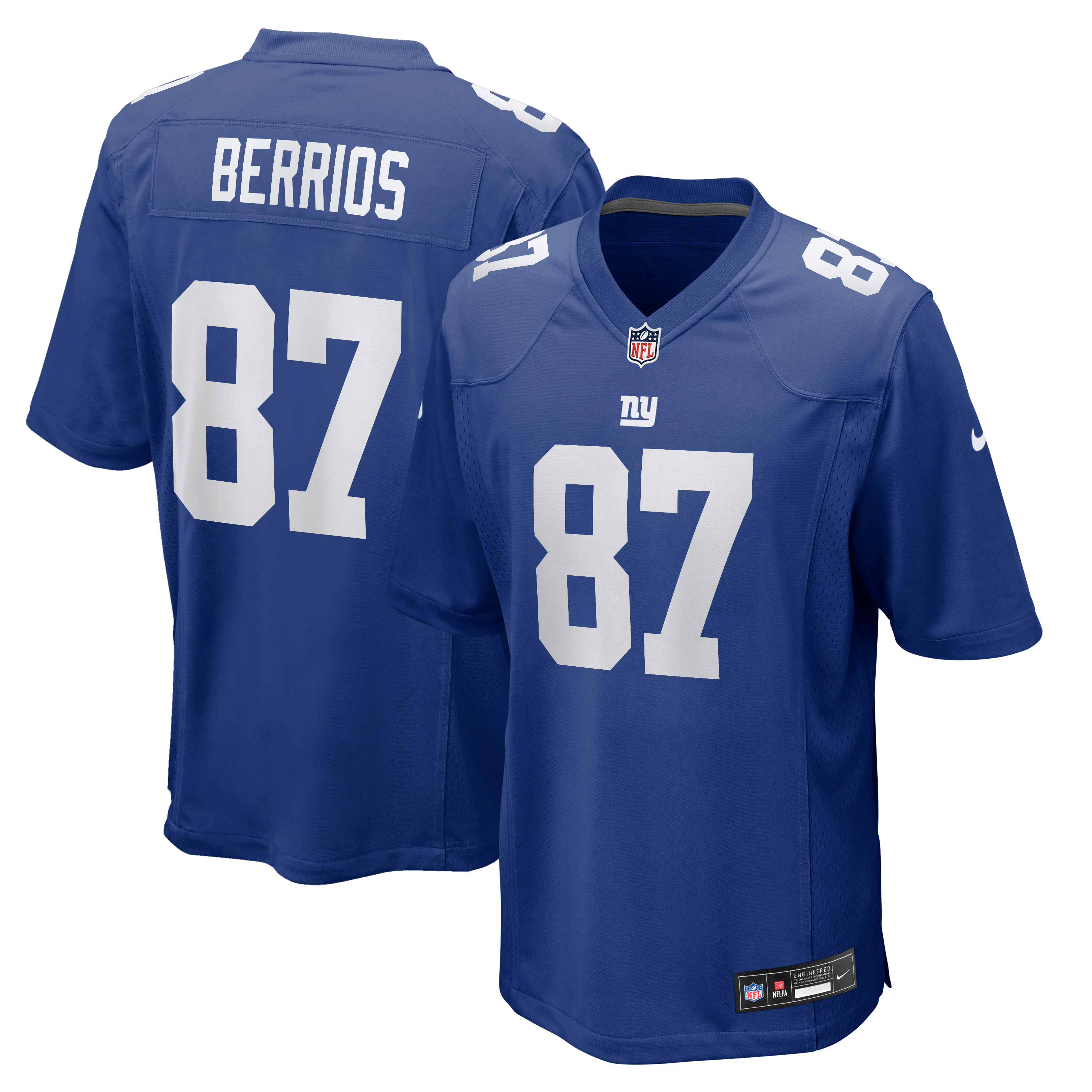 Men's Nike Braxton Berrios Royal New York Giants Team Game Jersey