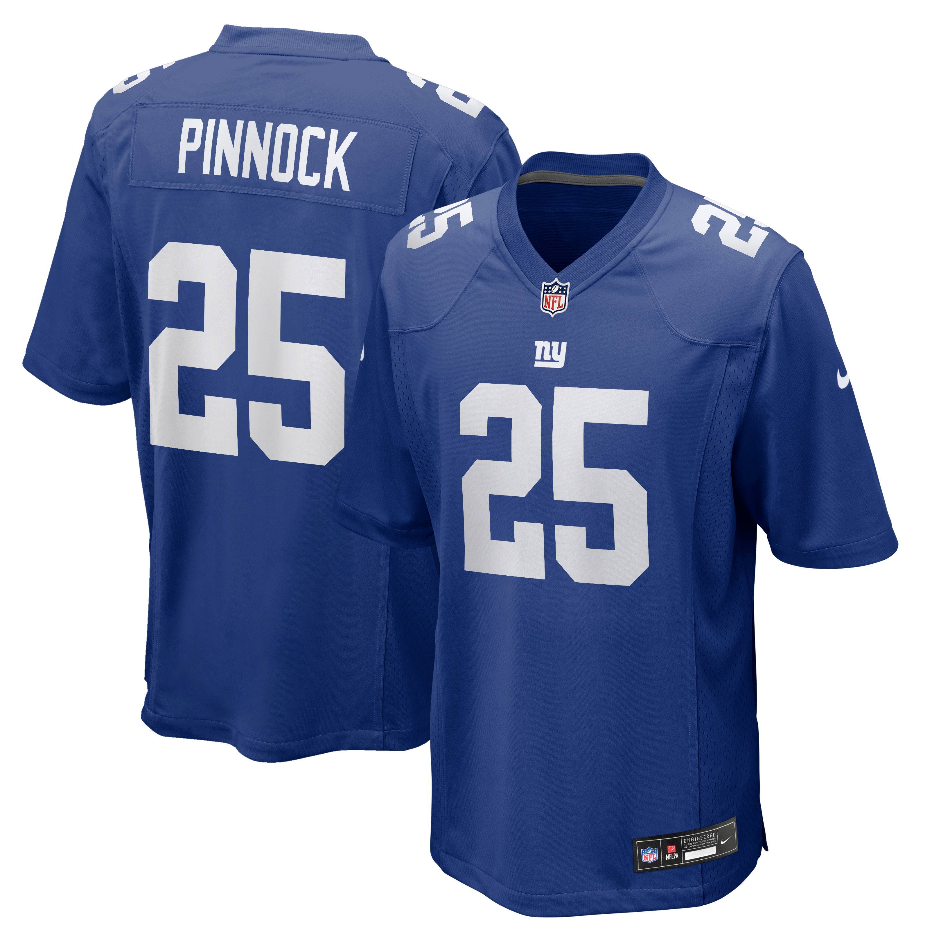Men's Nike Jason Pinnock Royal New York Giants Team Game Jersey