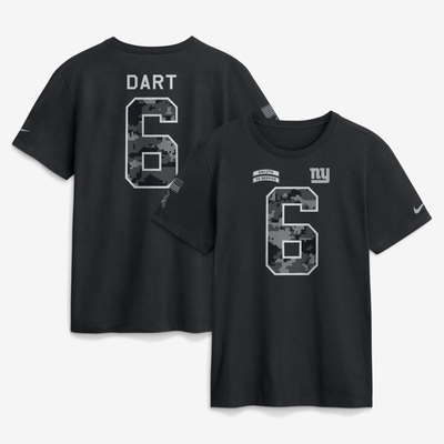 Jaxson Dart New York Giants Nike 2026 Salute to Service Name & Number T-Shirt - Black