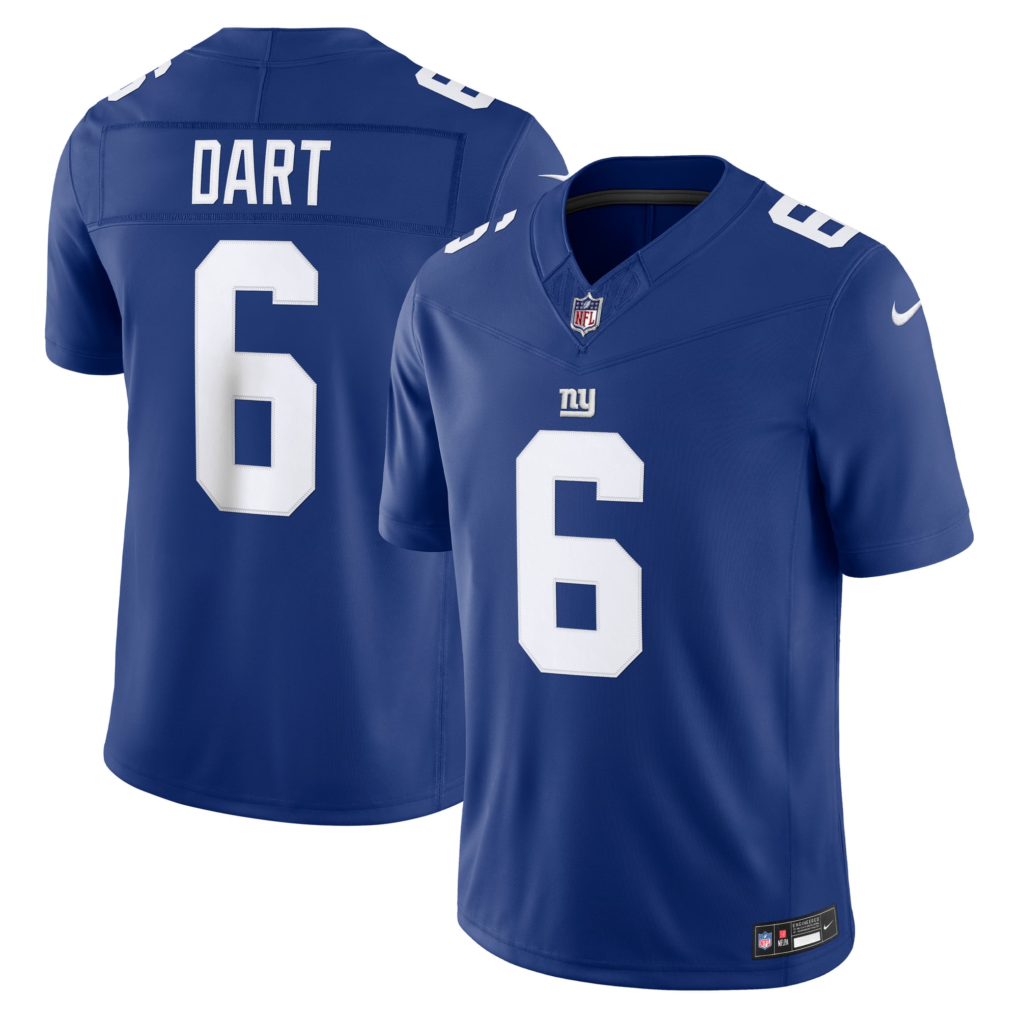 Maillot Nike Jaxson Dart Royal New York Giants Team Vapor F.U.S.E. Stitched Limited pour homme
