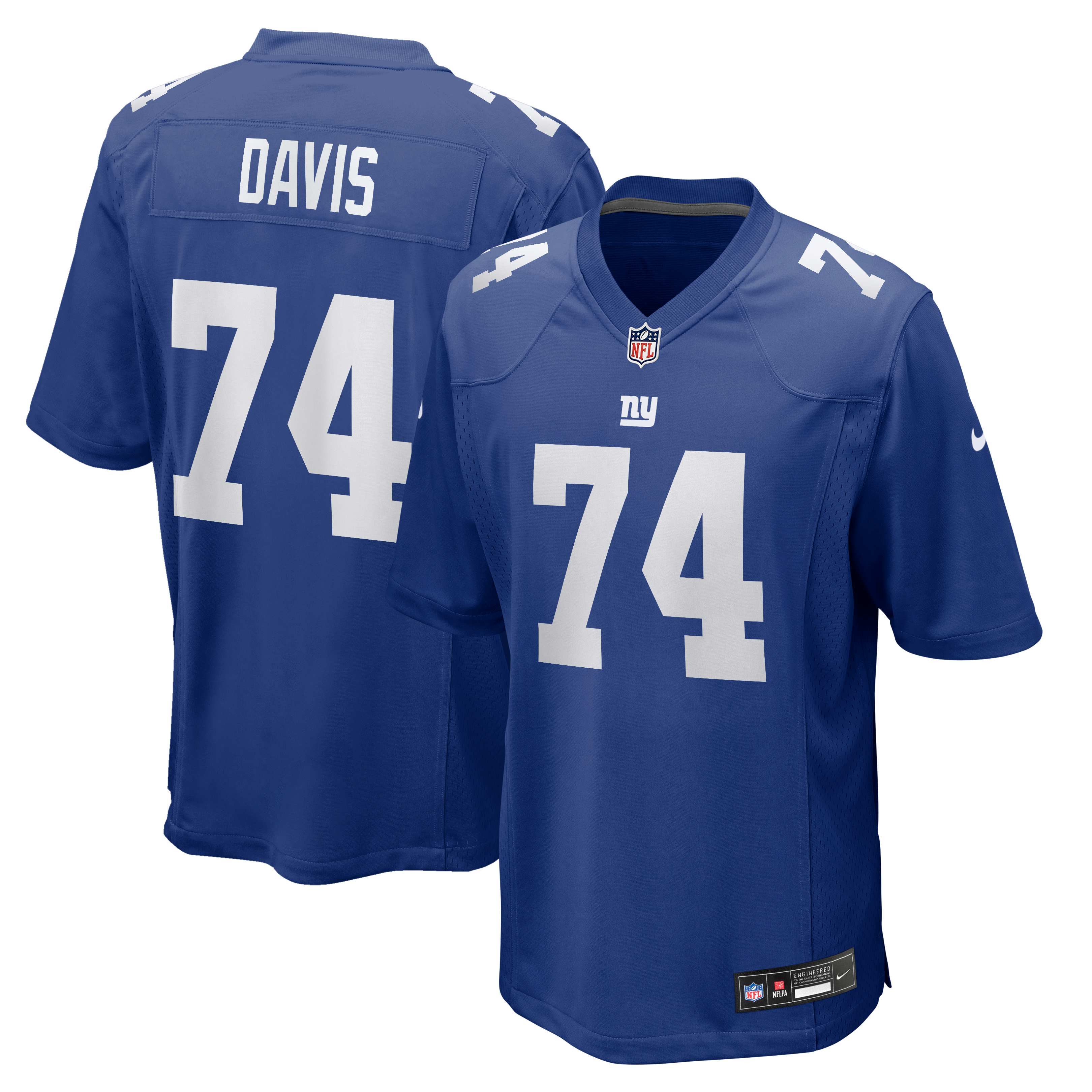 Maillot de match Nike J.C. Davis Royal des Giants New York pour homme