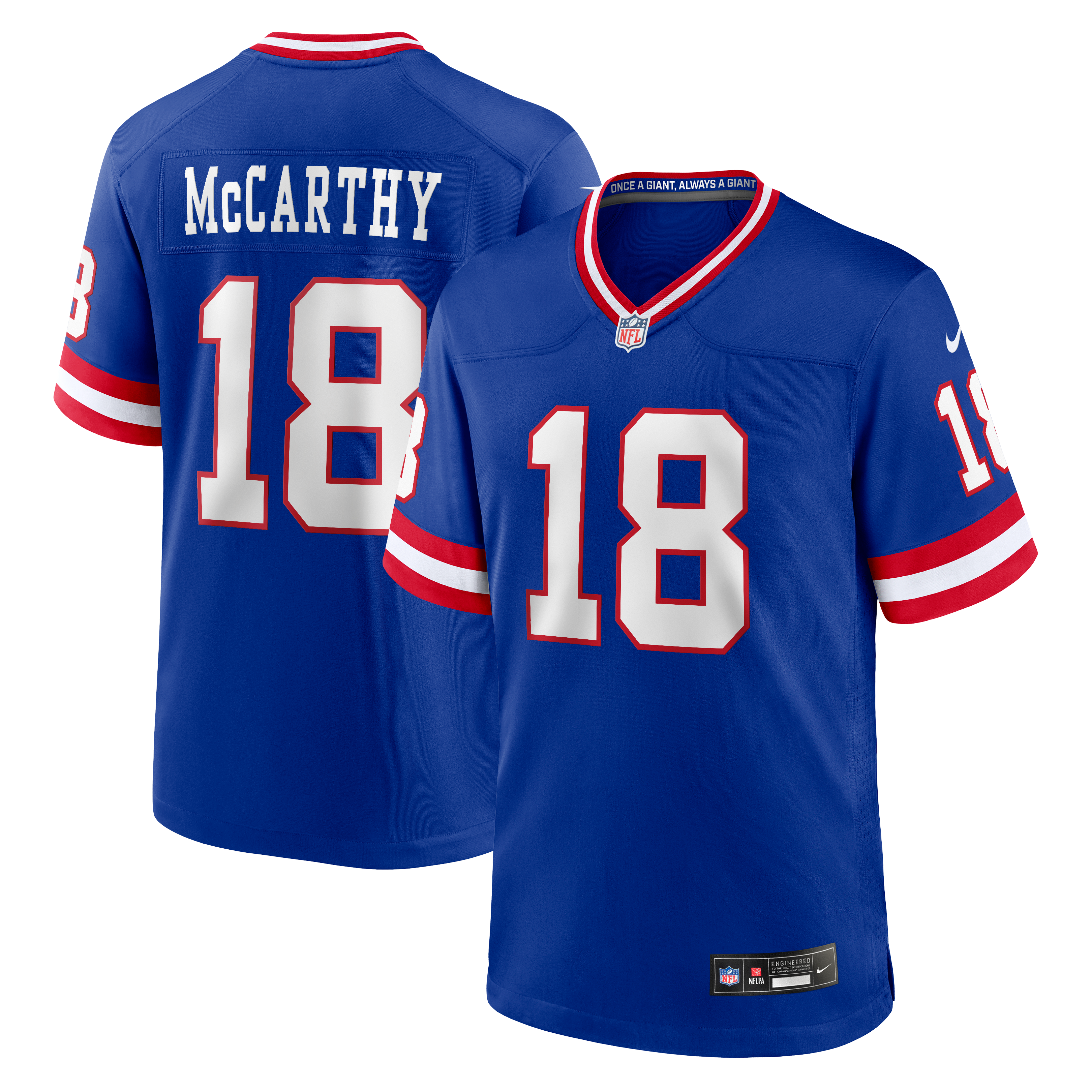 Maillot de match alternatif Legacy Nike J.J. McCarthy Royal des Giants New York pour hommes