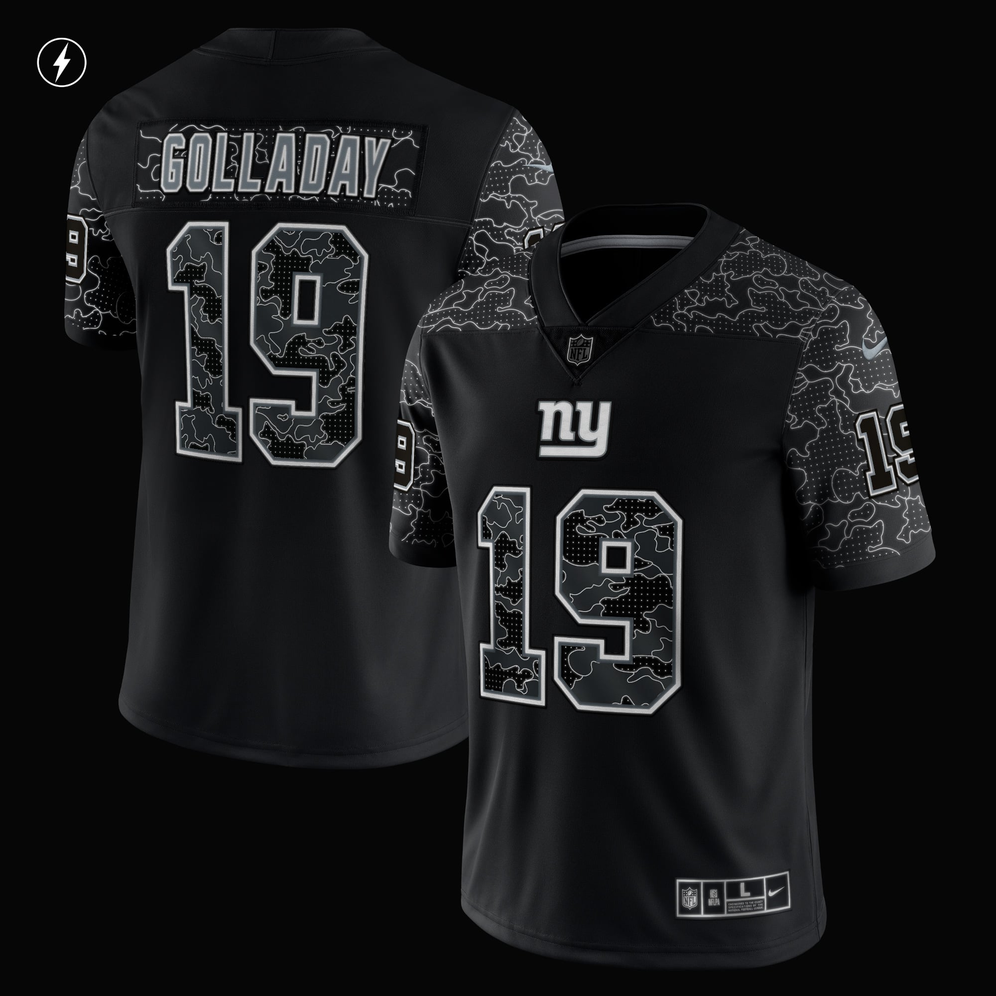希少 Nike team NYC Giants リバーシブルXXL 020 Men's Nike Kenny Golladay Black New York Giants RFLCTV Limited Jersey