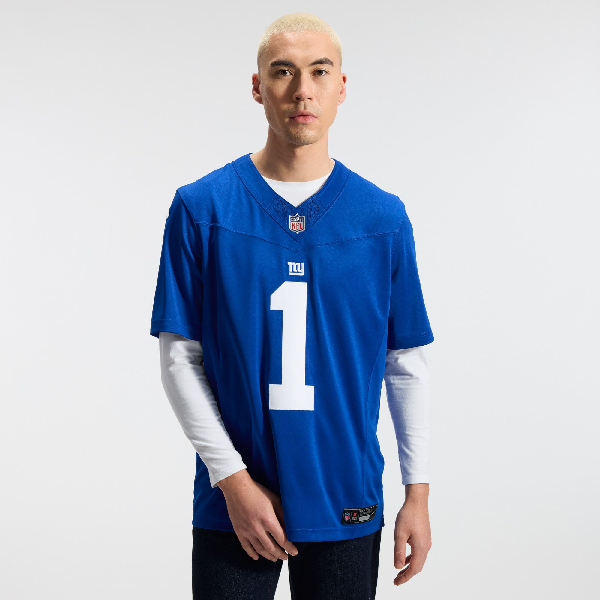 Maillot Nike Malik Nabers Royal New York Giants Team Vapor F.U.S.E. Stitched Limited pour homme