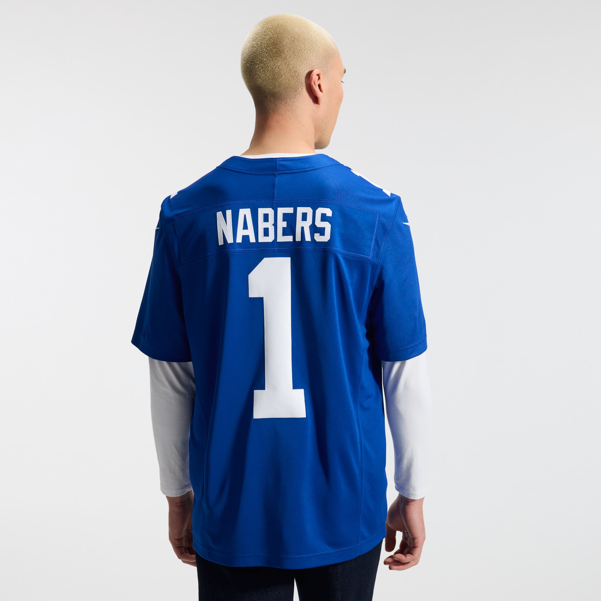 Maillot Nike Malik Nabers Royal New York Giants Team Vapor F.U.S.E. Stitched Limited pour homme